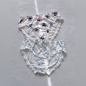 Set Of 2! US-S Girls Sissy Bow Cute Ruffle Panties Kuromi And Cinnamoroll